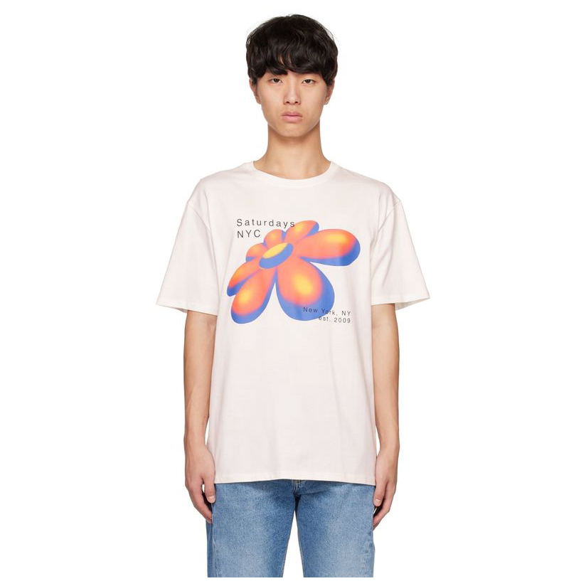 saturdays nyc 白色 3d daisy t 恤男