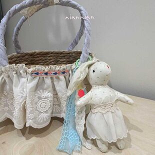 niannian新款 韩系卡通手工布艺兔子玩偶钥匙包包挂件 包邮 满88
