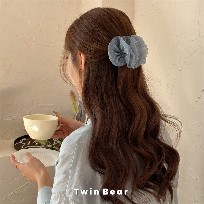 双生熊修饰头型的碎花发夹
