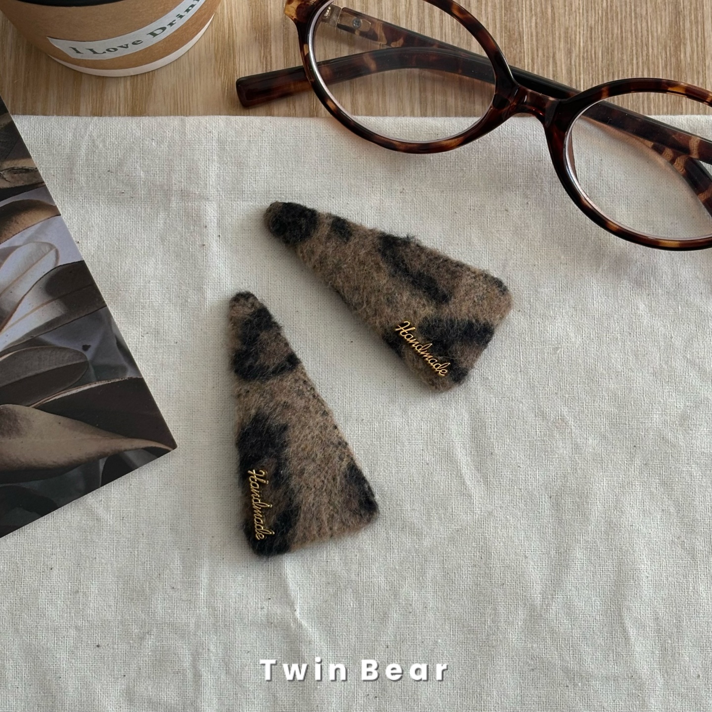 洋气豹纹~质感毛呢侧边刘海夹碎发BB夹边夹发饰头饰女韩国东大门