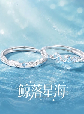 情侣对戒戒指一对款S925纯银轻奢高级感学生生日礼物送女友男友