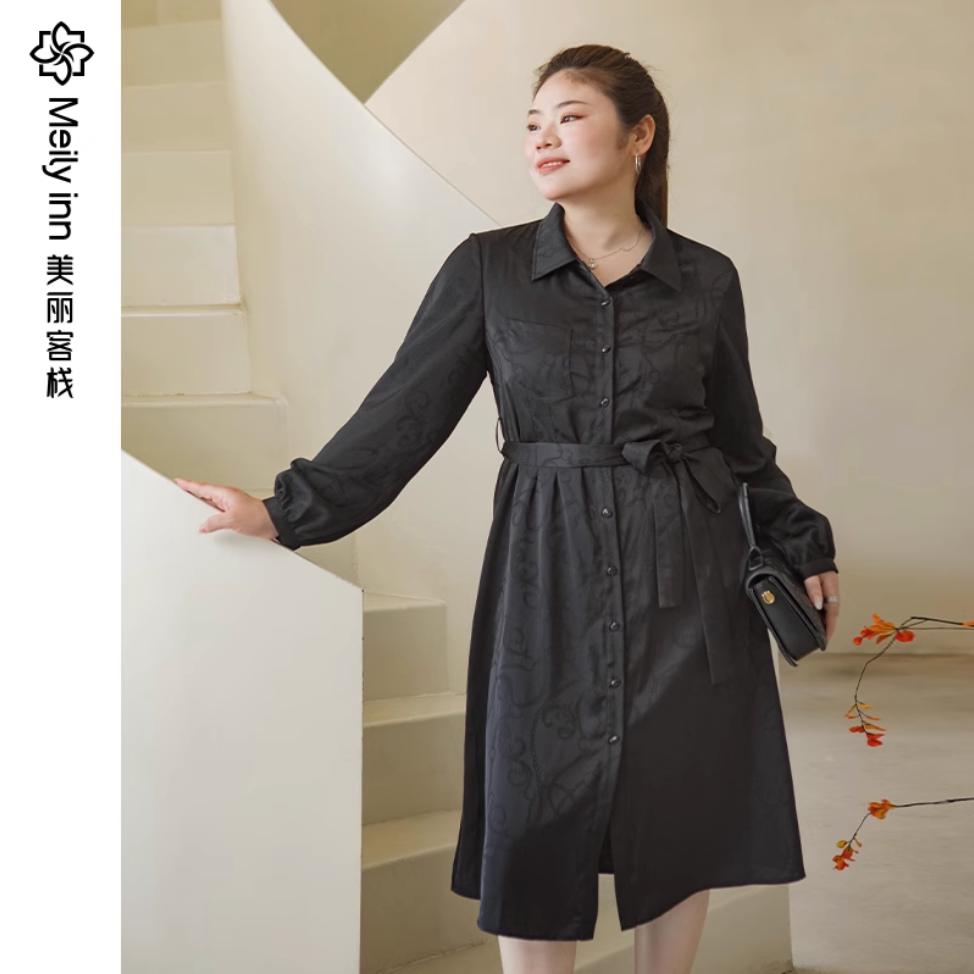 大码衬衫裙气质简约设计感