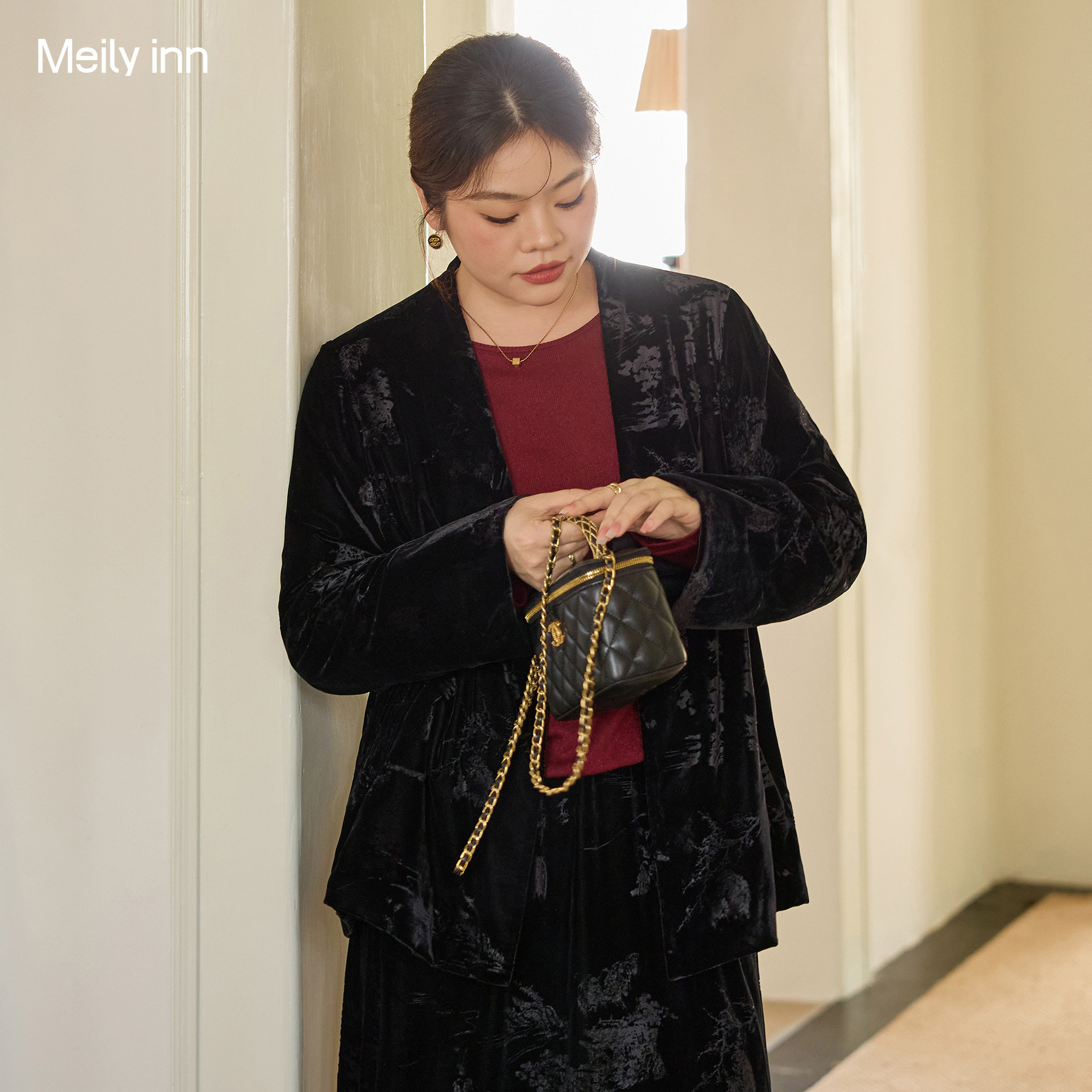 【丝绒压花】美丽客栈大码女装新中式国风棉外套2025冬新款上衣女
