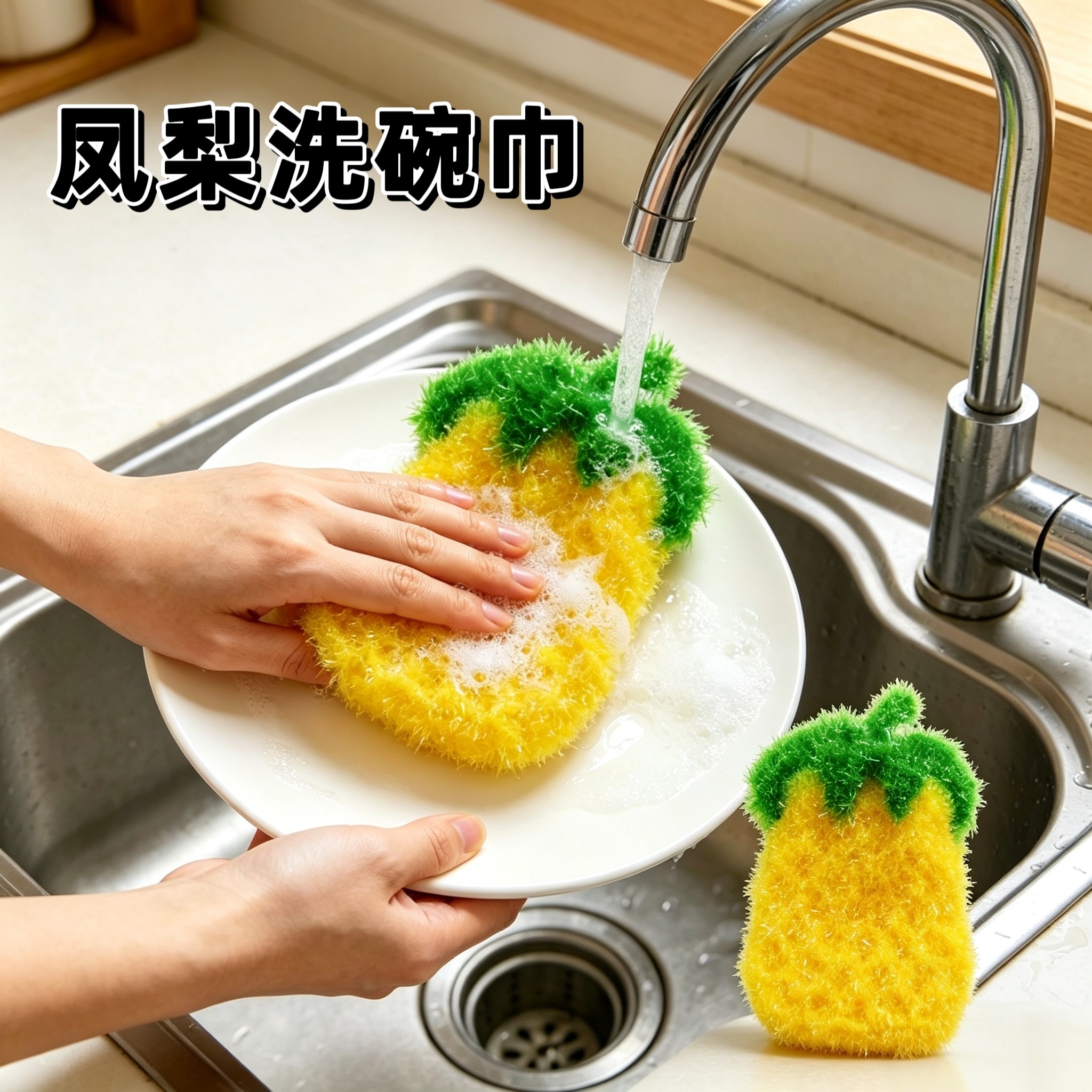 纯手工水果凤梨菠萝洗碗巾钩织