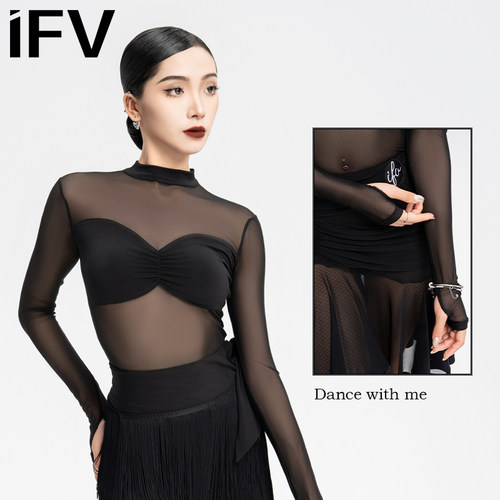IFV拉丁连体衣性感透视露背显瘦
