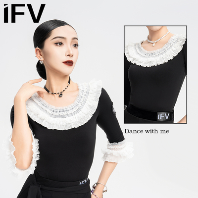 IFV拉丁摩登舞重工蕾丝连体衣