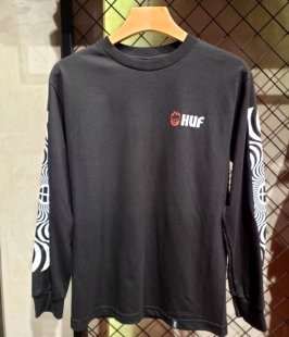 T恤 现货 美潮 男长袖 小火人联名spitfire 美国街头滑板潮牌 HUF