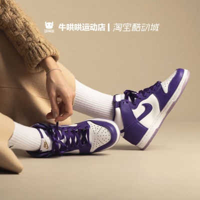 Nike白紫休闲板鞋高帮