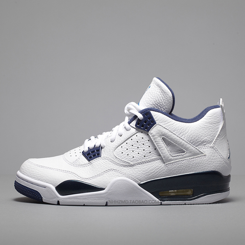 牛哄哄air jordan 4 aj4 哥伦比亚白蓝防滑气垫篮球鞋 314254-107