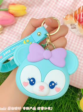 可爱迷你儿童零钱包硅胶女ins 紫色学生收纳小包卡通硬币包耳机包