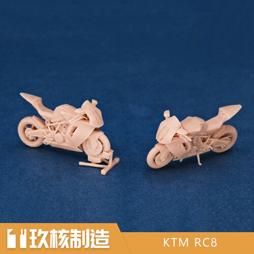 玖核制造 1/64KTM RC8摩托赛车KTM白模机车