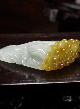 正品A货 天然翡翠玉冰糯种浅绿黄翡百合花百年好合送朋友情人礼品
