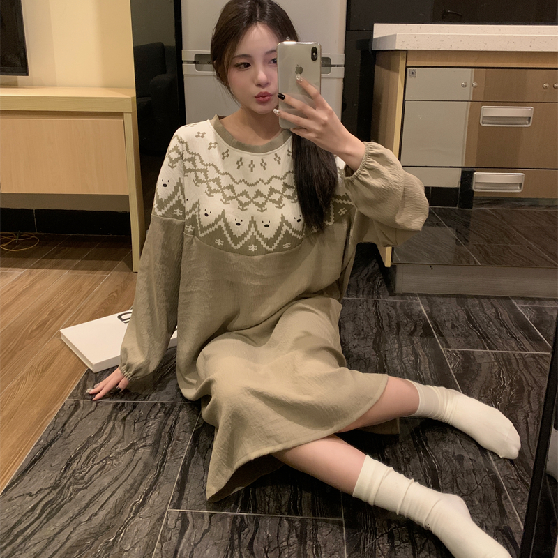 带胸垫睡裙女春秋季薄款睡衣长袖大码连衣裙简约休闲可外穿家居服,女士内衣/男士内衣/家居服,睡衣/家居服套装,淘宝优惠券,粉丝福利购,淘宝优惠卷