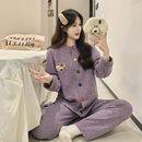 甜美宽松休闲可外穿家居服 套装 秋冬季 德绒睡衣女羊绒加厚保暖长袖