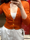 喜庆快跑自制瑜伽运动春款 外穿内搭上衣 羊毛衫 开衫 外套收腰短款