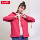 班尼路外套女防风软壳纯色连帽风衣复合层拉链上衣弹力 包邮