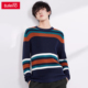 男士 撞色条纹休闲圆领套头毛衣88035209 班尼路秋季 针织衫 包邮