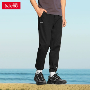 班尼路男装 束脚裤 薄款 潮流印花纯棉 S码 纯色休闲裤 88012043 包邮