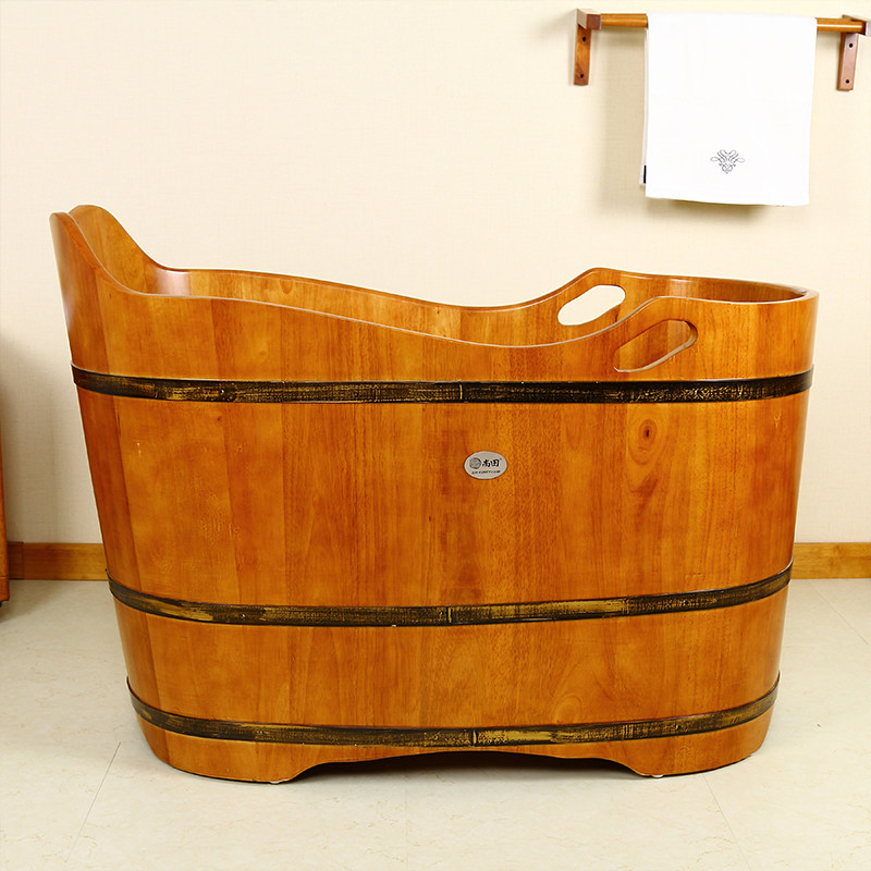 尚田家用浴盆橡木洗澡木桶腿伸直