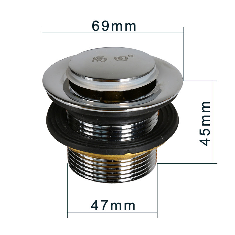 全铜浴缸地漏阀芯下水沐浴桶去水器排水木桶阀门下水器配件弹跳