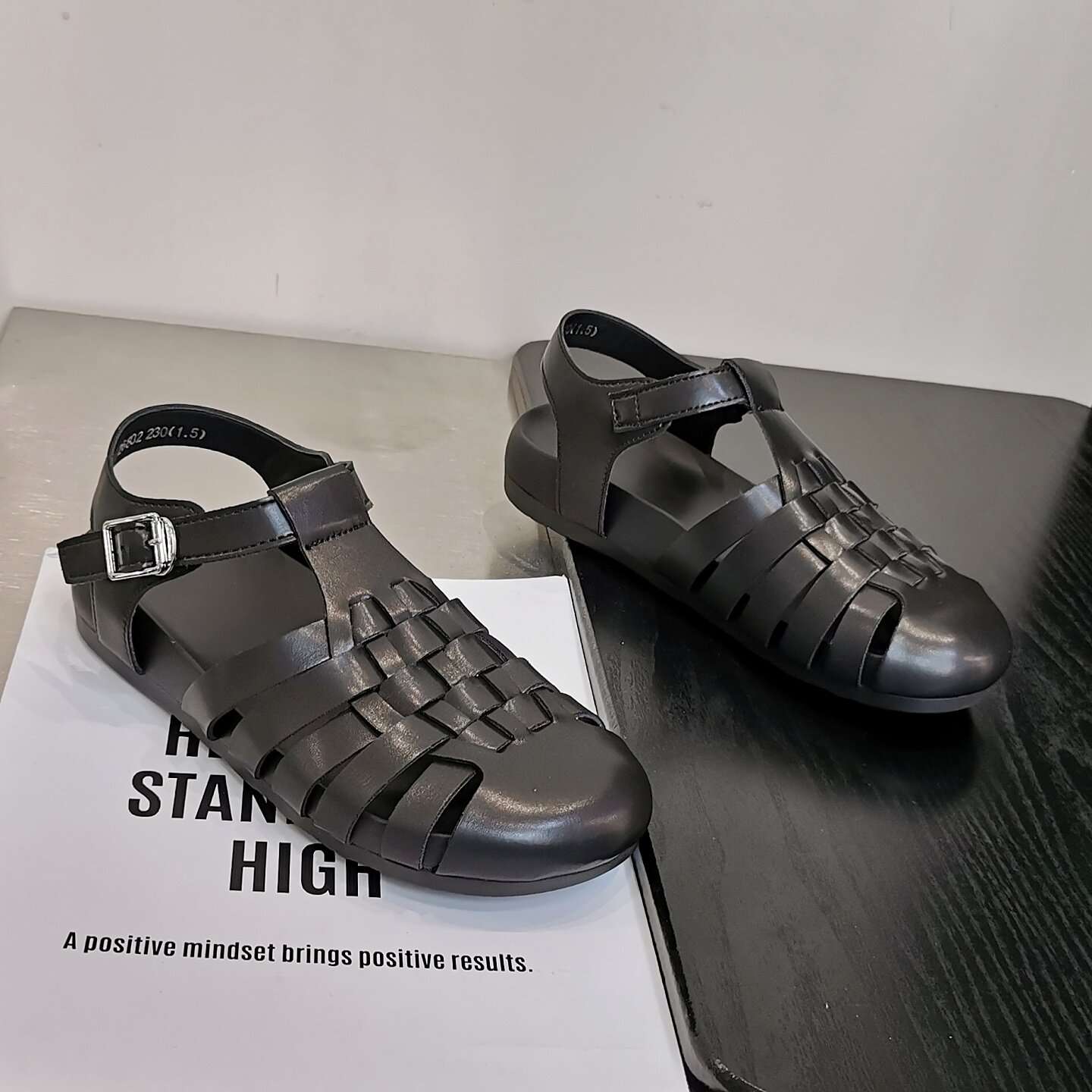 复古罗马风厚底凉鞋女2026新款编织肌理金属扣休闲增高松糕底女鞋