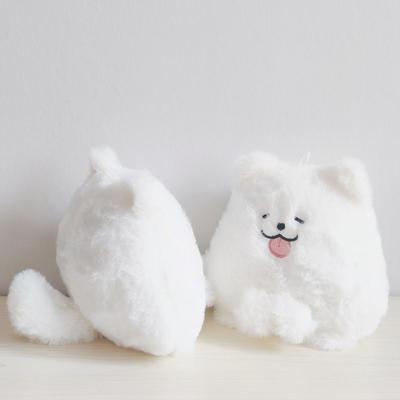 跨境仿真狗头微笑萨摩耶玩偶公仔布娃娃小狗挂件玩具抱枕生日礼物