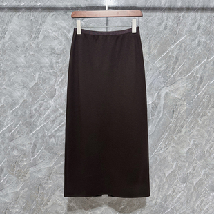 高腰显瘦后开叉羊绒半裙直筒H型OL气质半身裙女 时尚 2026冬季 新款
