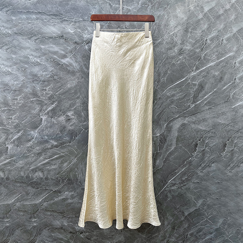 100%酸酸绉夏季垂感长款半身裙子