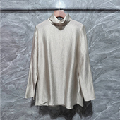 简约风堆堆领叠穿天丝衬衫 时尚 女微透宽松上衣 新款 欧洲站2026春季