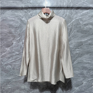 简约风堆堆领叠穿天丝衬衫 时尚 女微透宽松上衣 新款 欧洲站2026春季