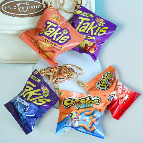 Takis奇多仿真薯片零食袋钥匙扣