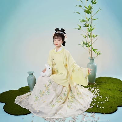 华姿仪赏8月香汉服圆领短袄裙