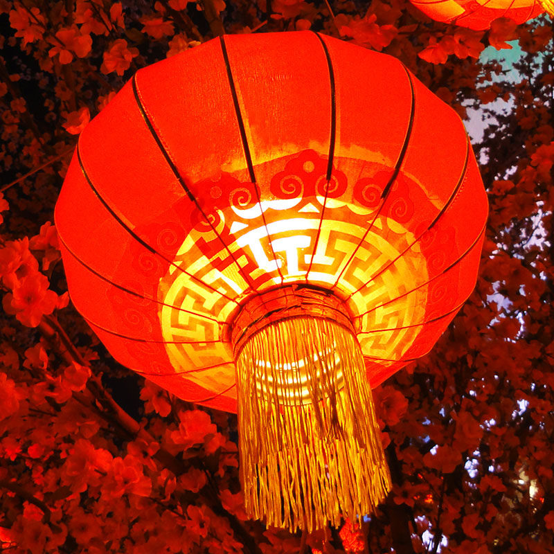 绸缎圆形节日装饰红灯笼广告定制