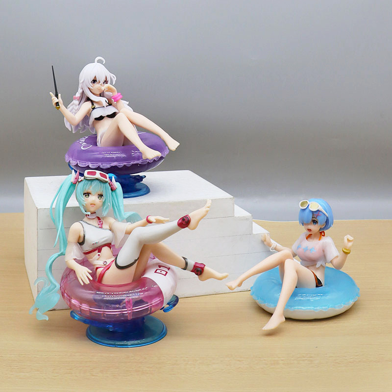 魔女之旅伊蕾娜初音泳圈蕾姆泳装模型手办汽车中控台动漫摆件