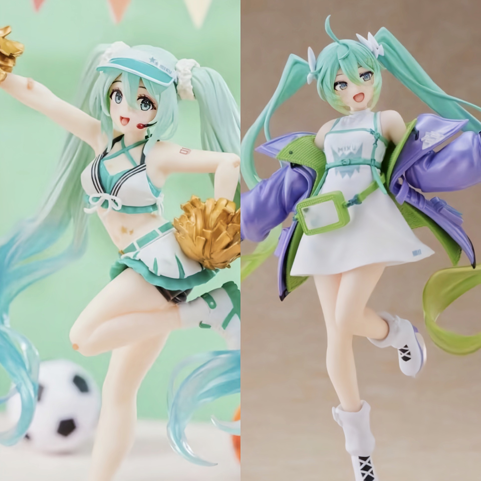 时尚运动风初音手办 时尚制服 啦啦队手办景品模型桌面摆件