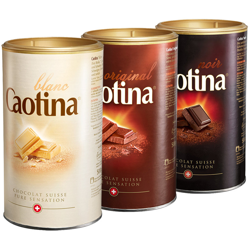 瑞士进口零食礼品 Caotina黑巧克力粉可可粉冲饮早餐热巧克力500g