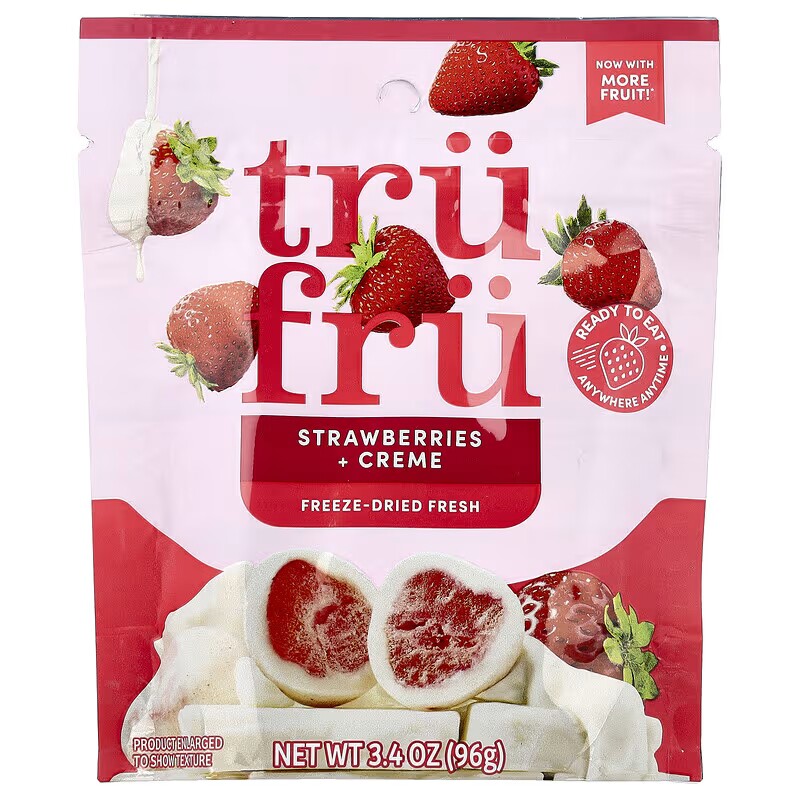 美国代购零食礼品Tru Fru冻干草莓覆盆子蓝莓夹心黑白巧克力球96g