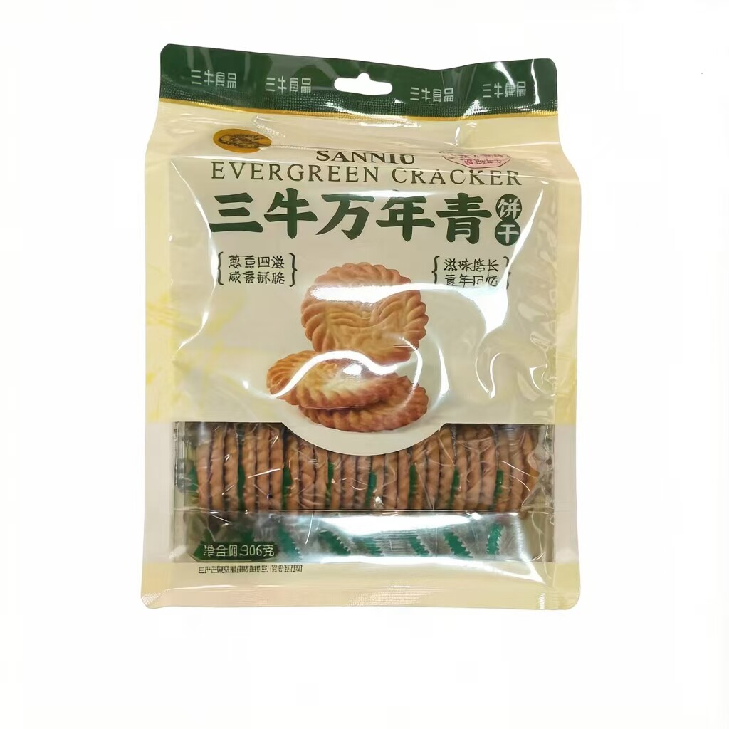 上海三牛万年青饼干306g上海老味道酥性饼干代餐早餐休闲零食饼干
