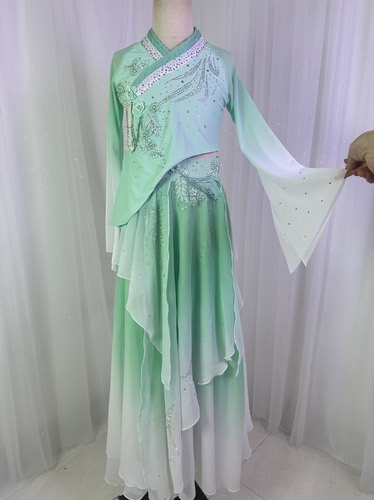 古典舞剧目茉莉花演出服扇子舞渐变小艺考独舞舞蹈服