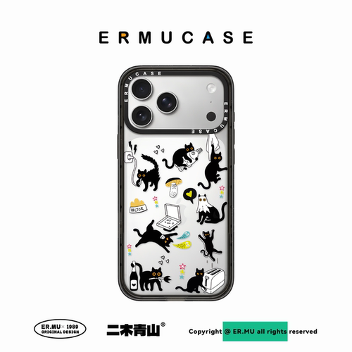 （17 Series）ERMUCASE原创设计时尚卡通可爱《疯狂的猫》适用于苹果iPhone17ProMax/17Pro/Air磁吸手机壳