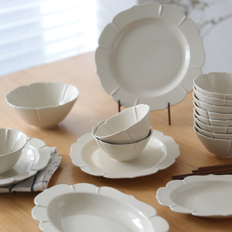 高级感草木灰日系家用餐具套装