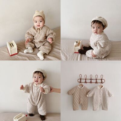 新款韩系ins夹棉碎花连体衣