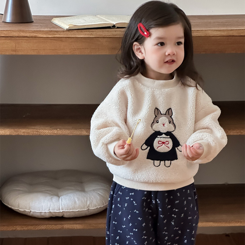 冬季2025新款韩版童装婴幼儿服装小宝宝衣服女童加厚卫衣裤子套装