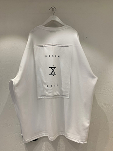 ANAN韩国男装代购春上新不对称长袖街舞大码补丁扩版束口卫衣T恤