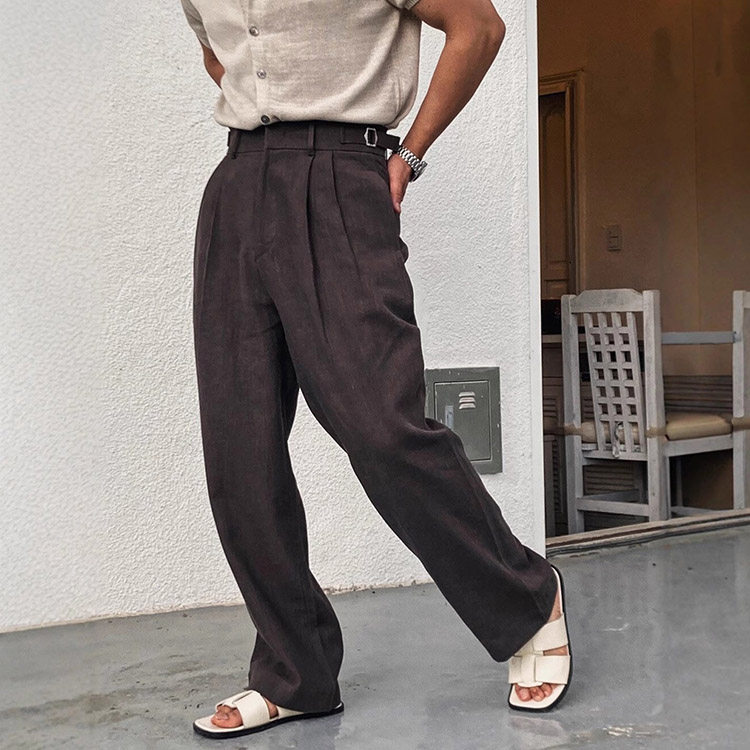 韩国代购男装轻熟棉麻休闲裤