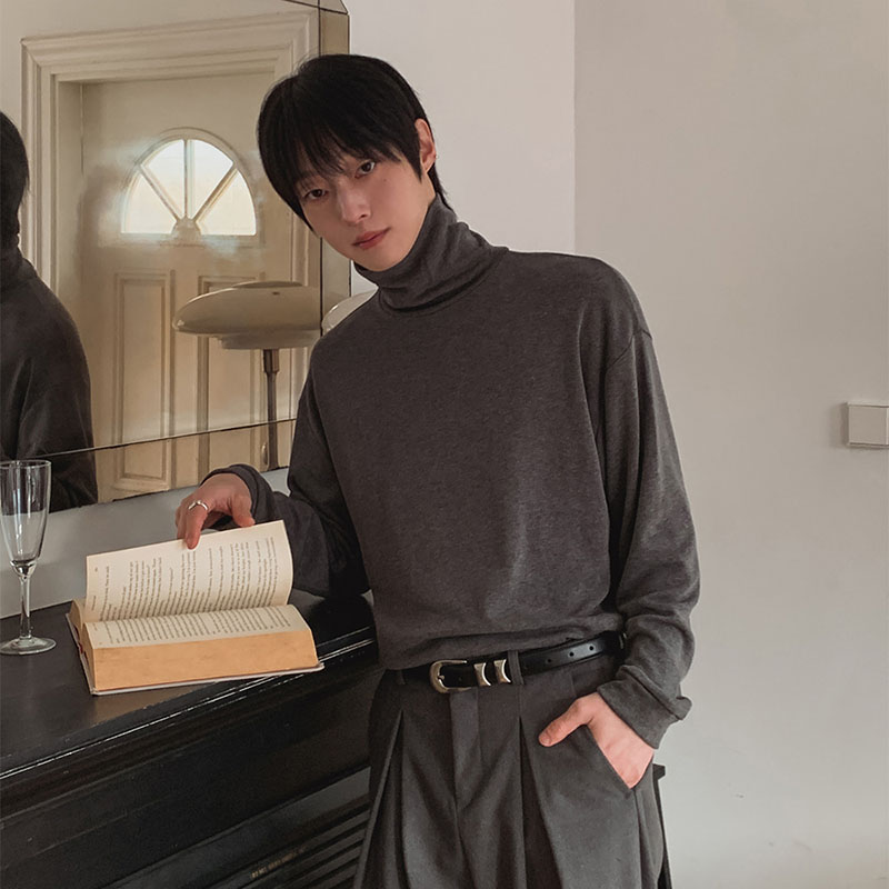 韩国代购高领长袖休闲T恤2件包邮