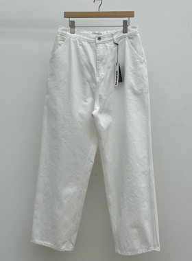 ANAN韩国代购东大门SLOWER高品时尚百搭半松紧腰宽松直筒休闲裤男