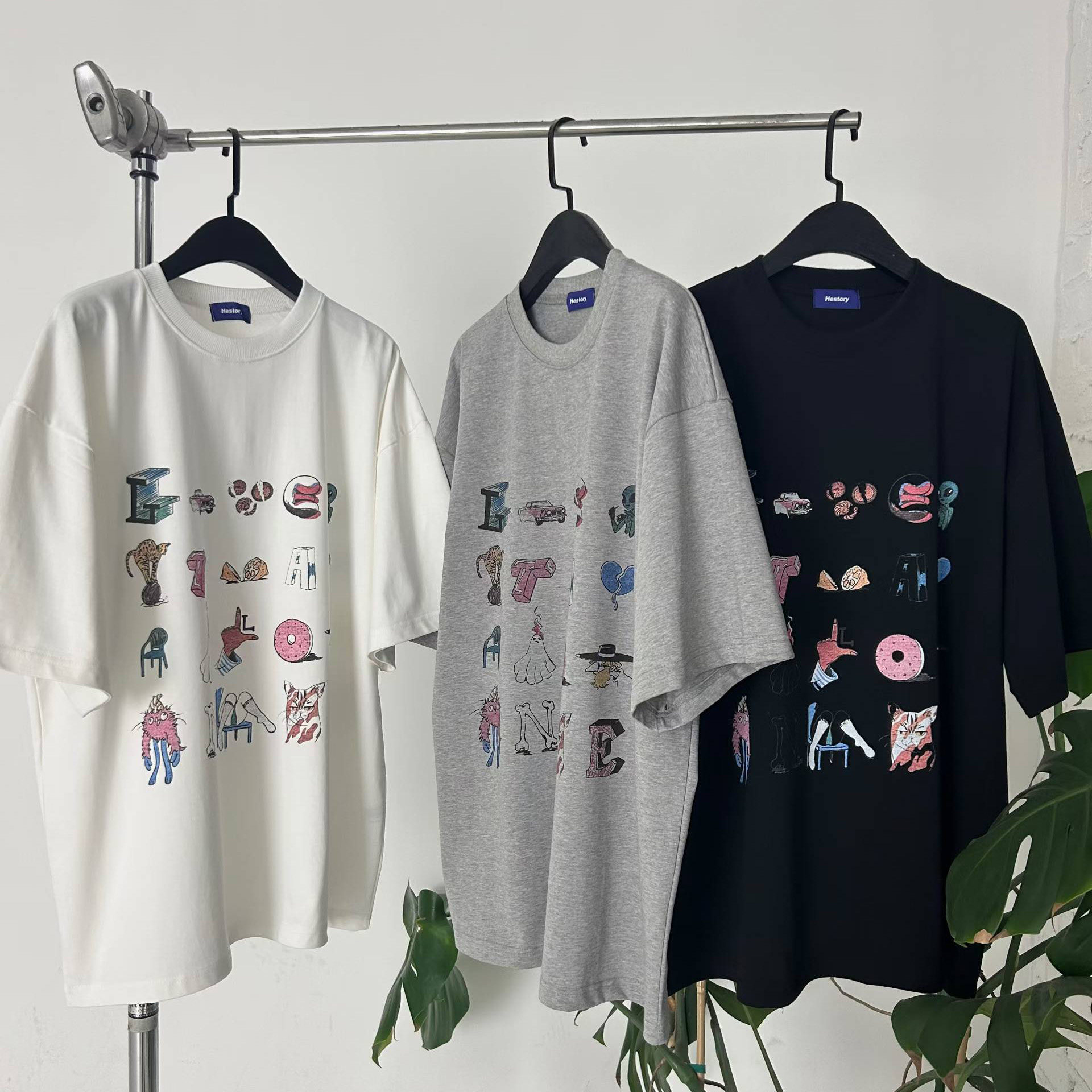 韩国东大门代购夏季高品时尚减龄卡通高密度短袖T恤衫男女同款