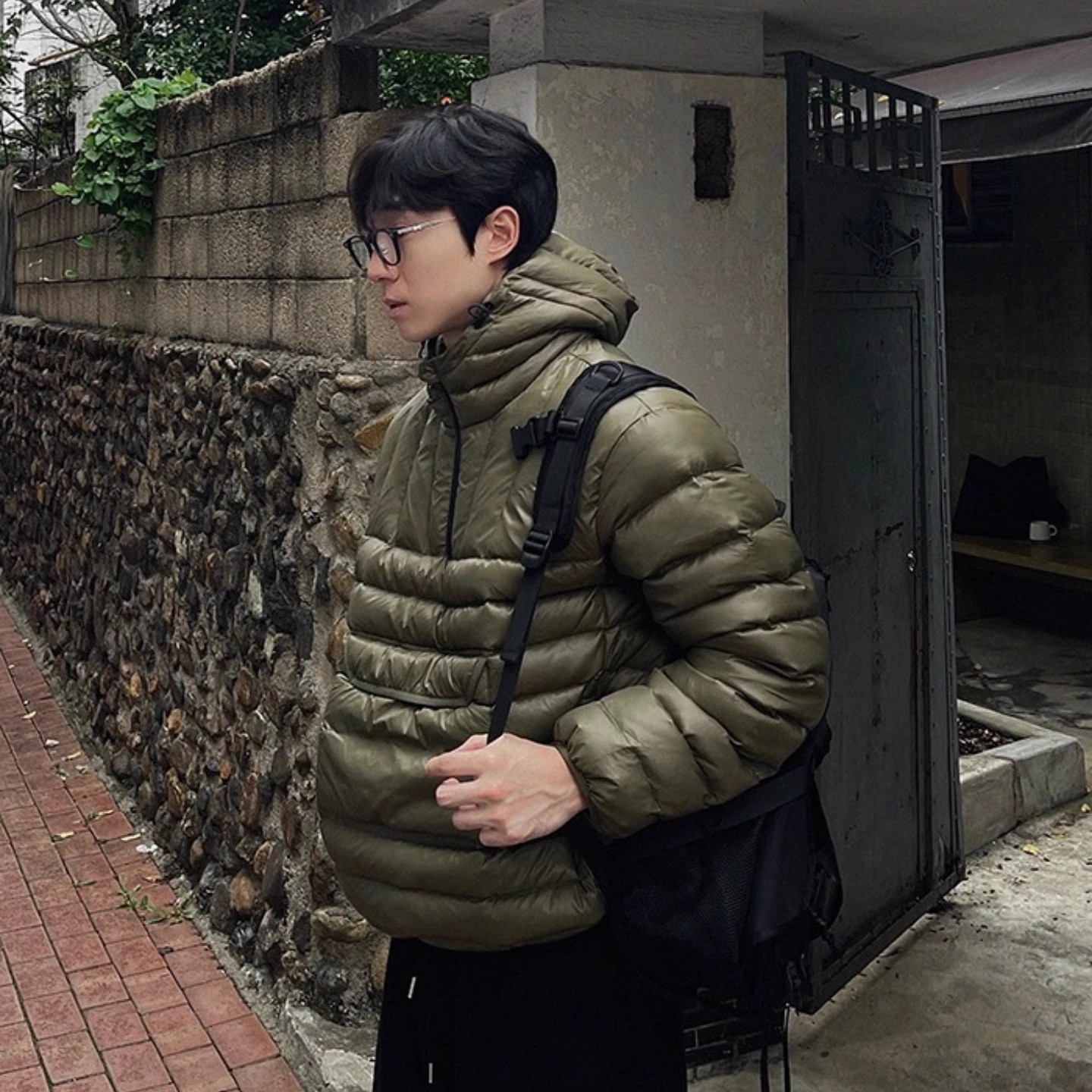 韩国东大门代购WISE直播休闲男女重工休闲压线蓬松饱满棉服外套