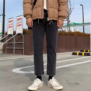 2021年新款 牛仔裤 男直筒宽松纯色 韩国东大门秋季 国内现货
